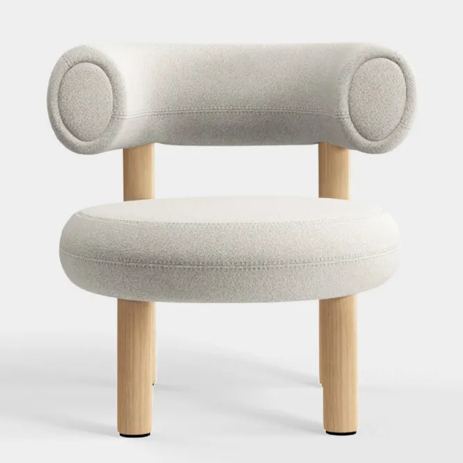 Fotel Fat Natural Wood - Ivory Boucle Tom Dixon