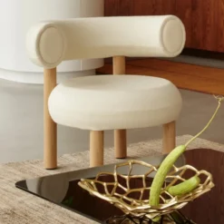 Fotel Fat Natural Wood - Ivory Boucle Tom Dixon