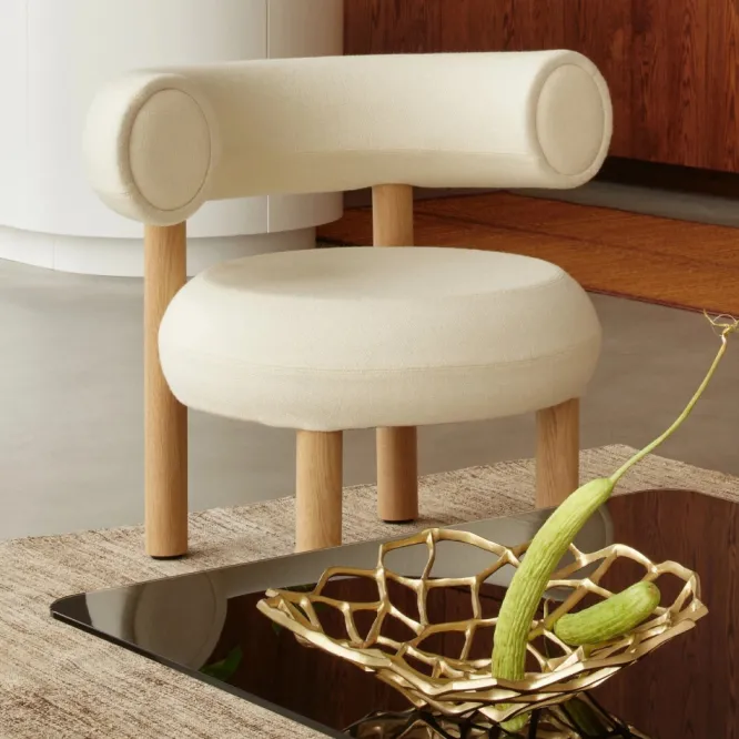 Fotel Fat Natural Wood - Ivory Boucle Tom Dixon