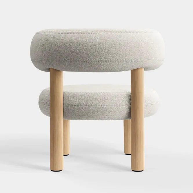 Fotel Fat Natural Wood - Ivory Boucle Tom Dixon