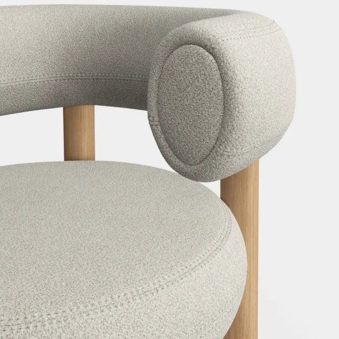 Fotel Fat Natural Wood - Ivory Boucle Tom Dixon