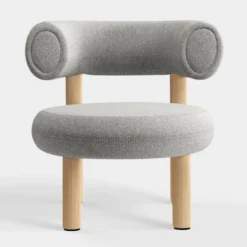 Fotel Fat Natural Wood - Natural Boucle Tom Dixon
