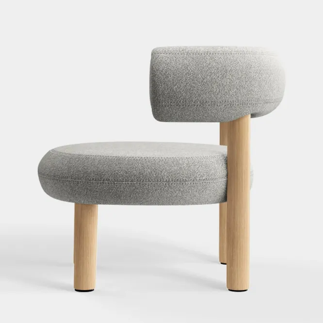 Fotel Fat Natural Wood - Natural Boucle Tom Dixon