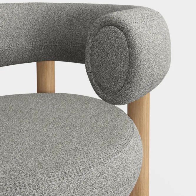 Fotel Fat Natural Wood - Natural Boucle Tom Dixon