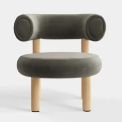 Fotel Fat Natural Wood - Niagara Velvet Tom Dixon
