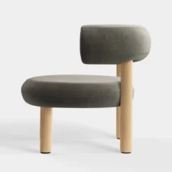 Fotel Fat Natural Wood - Niagara Velvet Tom Dixon