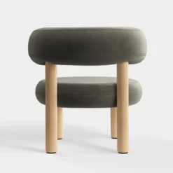 Fotel Fat Natural Wood - Niagara Velvet Tom Dixon