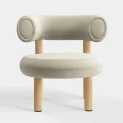 Fotel Fat Natural Wood - Pearl Velvet Tom Dixon