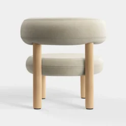 Fotel Fat Natural Wood - Pearl Velvet Tom Dixon