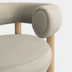 Fotel Fat Natural Wood - Pearl Velvet Tom Dixon