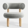 Fotel Fat Natural Wood - Silver Velvet Tom Dixon
