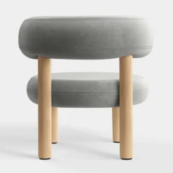 Fotel Fat Natural Wood - Silver Velvet Tom Dixon