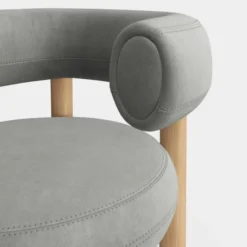 Fotel Fat Natural Wood - Silver Velvet Tom Dixon