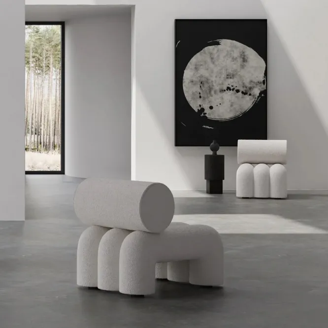 Fotel Foku Boucle Złamana Biel 101 Copenhagen
