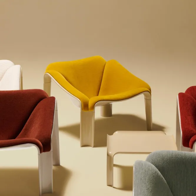 Fotel F300 Smooth Leather Cream Gubi