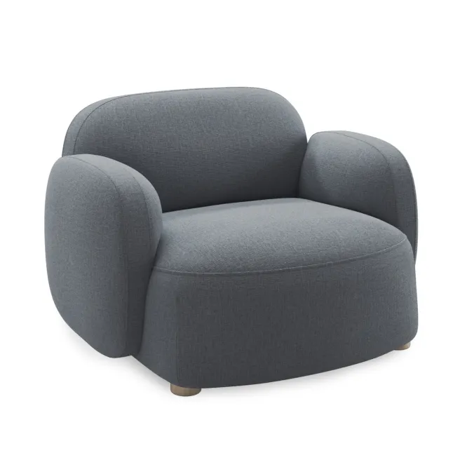 Fotel Gem Z Podłokietnikiem Brusvik Grey Blue Northern