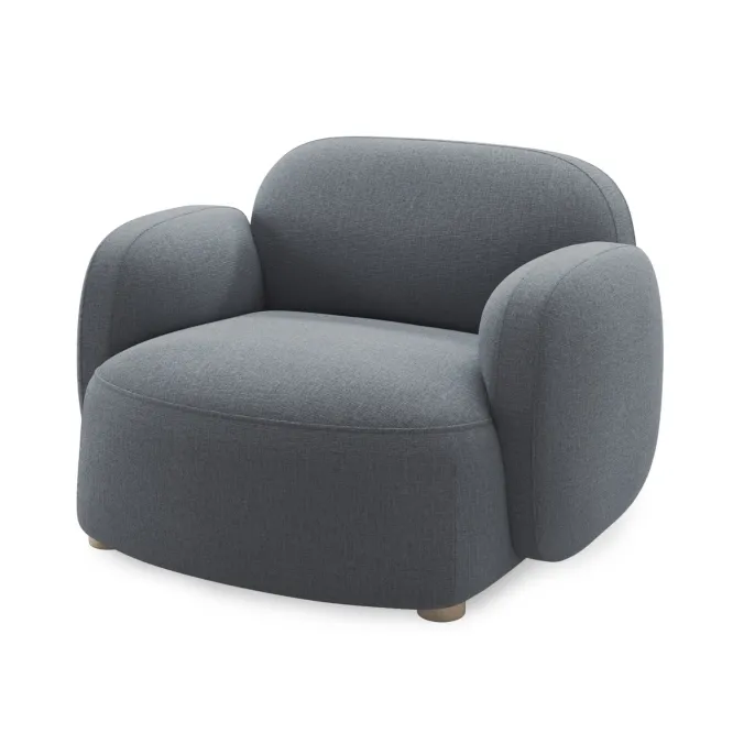Fotel Gem Z Podłokietnikiem Brusvik Grey Blue Northern