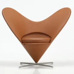 Fotel Heart Cone Chair Cognac Leather Vitra