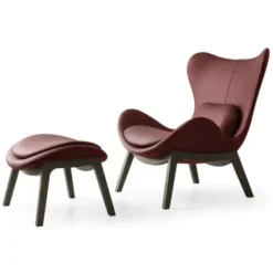 Fotel Lazy Z Drewnianą Podstawą Calligaris