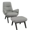 Fotel Michael Z Podnóżkiem Light Grey