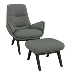 Fotel Michael Z Podnóżkiem Slate Grey