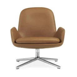 Fotel Obrotowy Era Niski Brązowy Skórzany Normann Copenhagen