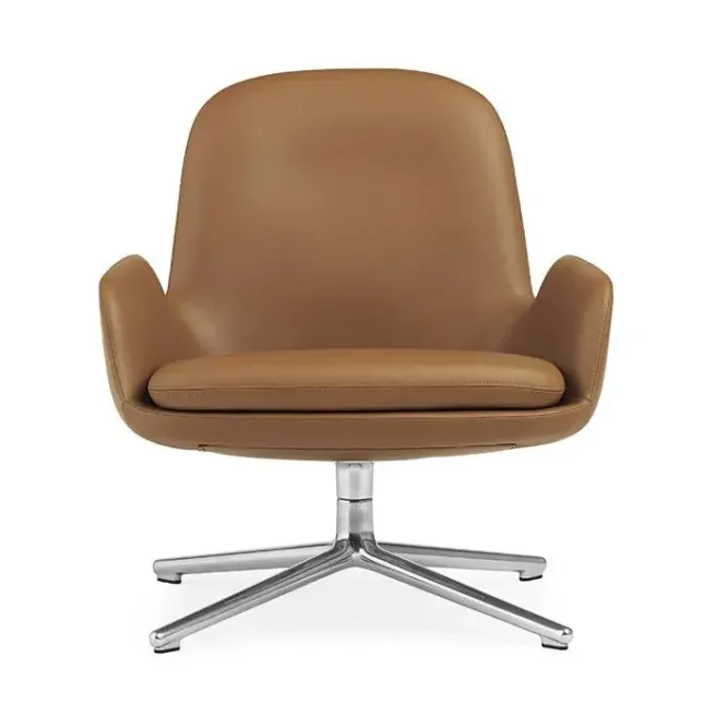 Fotel Obrotowy Era Niski Brązowy Skórzany Normann Copenhagen