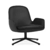 Fotel Obrotowy Era Niski Czarny Skórzany Normann Copenhagen