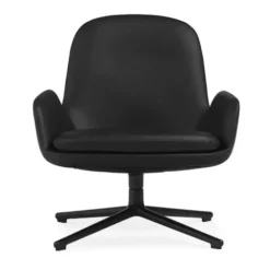 Fotel Obrotowy Era Niski Czarny Skórzany Normann Copenhagen