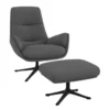 Fotel Obrotowy Michael Z Podnóżkiem Soft Grey