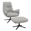 Fotel Obrotowy Michael Z Podnóżkiem Lunar Grey