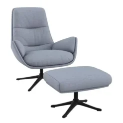 Fotel Obrotowy Michael Z Podnóżkiem Cashmere Blue