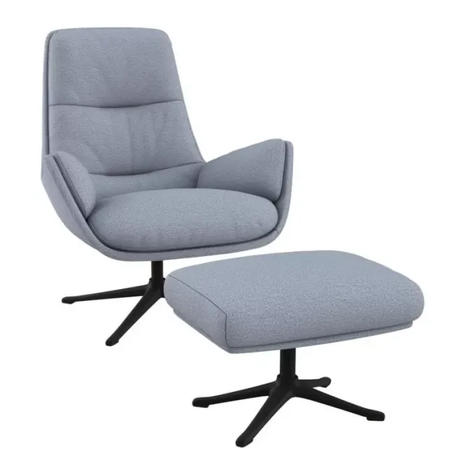 Fotel Obrotowy Michael Z Podnóżkiem Cashmere Blue