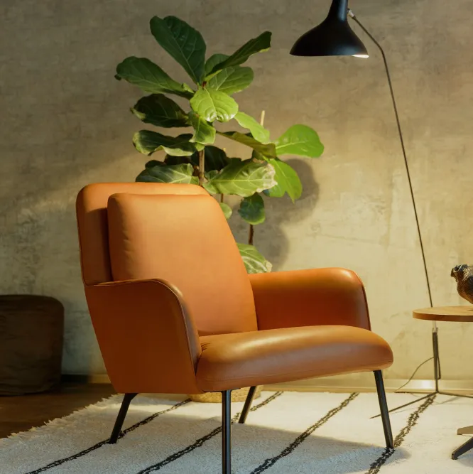 Fotel Oliver Aniline Cognac Sits