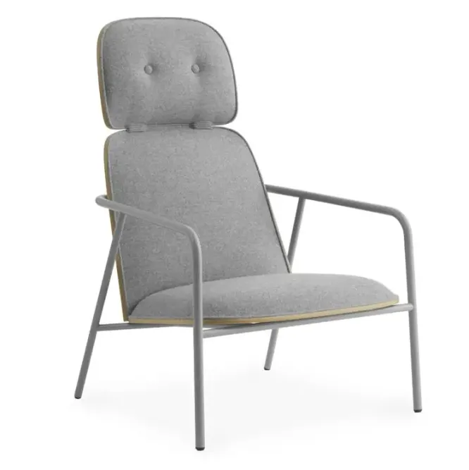 Fotel Pad Wysoki Na Szarych Nogach Dąb Normann Copenhagen