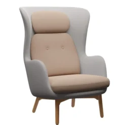 Fotel Ro Jh2 Tkaninacapture Grey + Capture Pink Sand Fritz Hansen