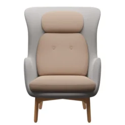 Fotel Ro Jh2 Tkaninacapture Grey + Capture Pink Sand Fritz Hansen