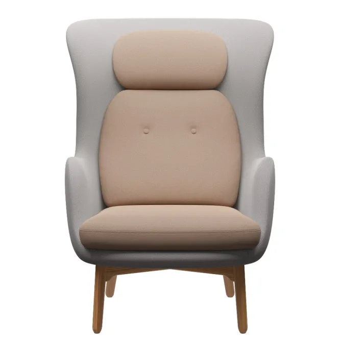 Fotel Ro Jh2 Tkaninacapture Grey + Capture Pink Sand Fritz Hansen