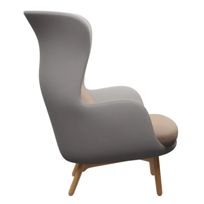 Fotel Ro Jh2 Tkaninacapture Grey + Capture Pink Sand Fritz Hansen