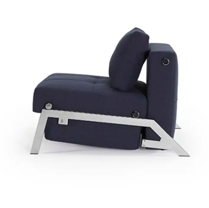 Fotel Rozkładany Cubed Chromowana Podstawa Mixed Dance Blue Innovation