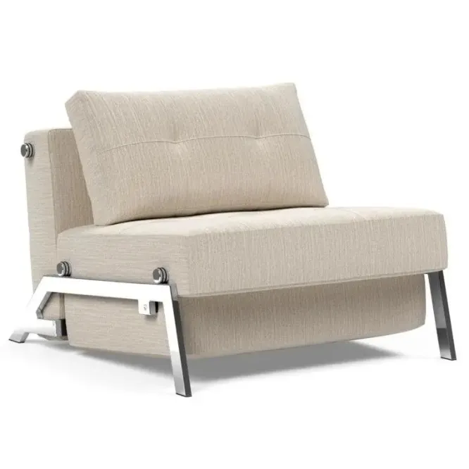Fotel Rozkładany Cubed Chromowana Podstawa Blida Sand Grey Innovation