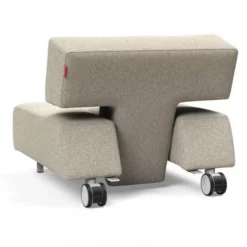Fotel Rozkładany Long Horn Boucle Beige Innovation