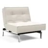 Fotel Rozkładany Splitback Boucle Off-White Chrom Innovation