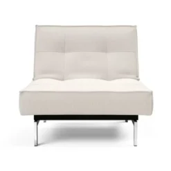 Fotel Rozkładany Splitback Boucle Off-White Chrom Innovation