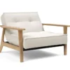 Fotel Rozkładany Splitback Frej Dąb Naturalny Boucle Off-White Innovation