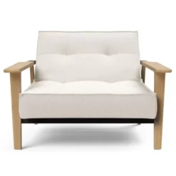 Fotel Rozkładany Splitback Frej Dąb Naturalny Boucle Off-White Innovation