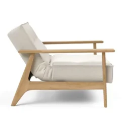 Fotel Rozkładany Splitback Frej Dąb Naturalny Boucle Off-White Innovation