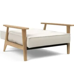 Fotel Rozkładany Splitback Frej Dąb Naturalny Boucle Off-White Innovation