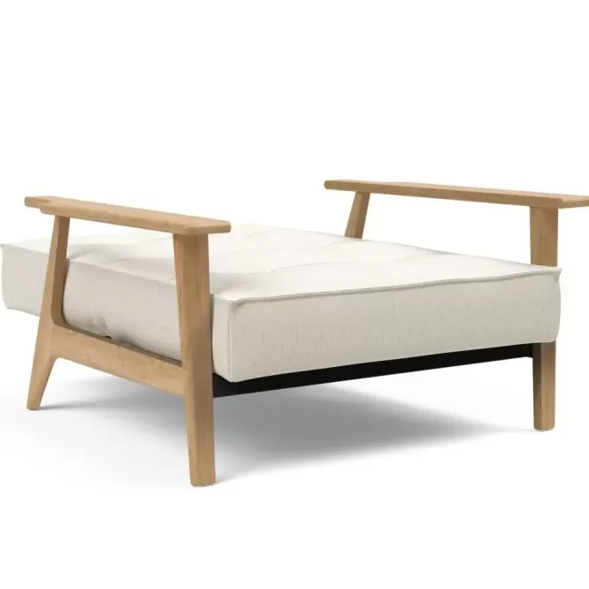 Fotel Rozkładany Splitback Frej Dąb Naturalny Boucle Off-White Innovation