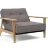 Fotel Rozkładany Splitback Frej Dąb Naturalny Dance Grey Innovation